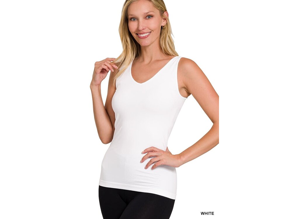 2-Way Seamless Tank Top- White