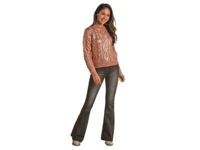 Rock and Roll Denim Knit Sweater- 46_6262