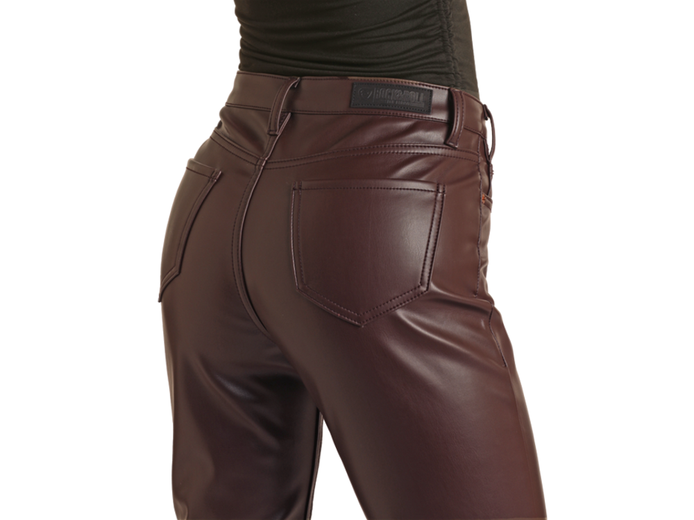 Rock and Roll Denim Leather High Rise Boot- BW4HD03129- Wine