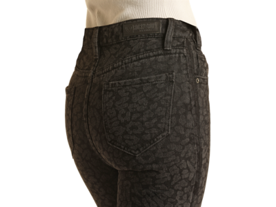 Rock and Roll Denim Black Cheetah Flare- BW6HD02951