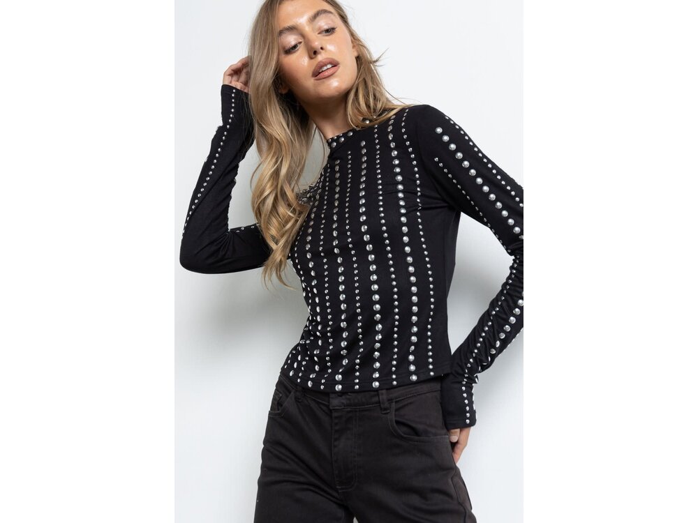 Studded Long Sleeve- Black