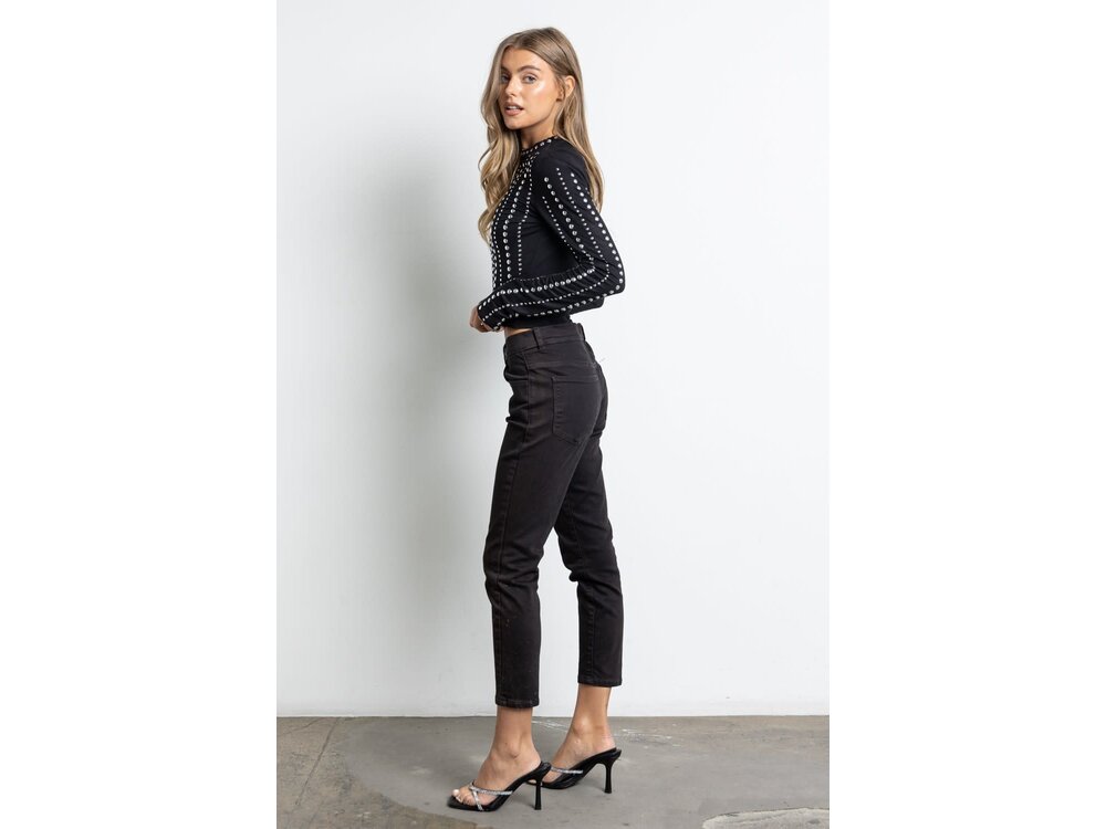 Studded Long Sleeve- Black