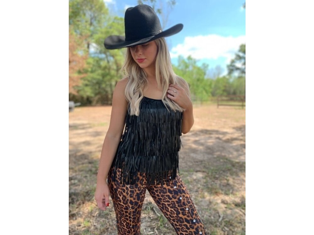 Merigold Kiss Bling Leopard Flare Pants