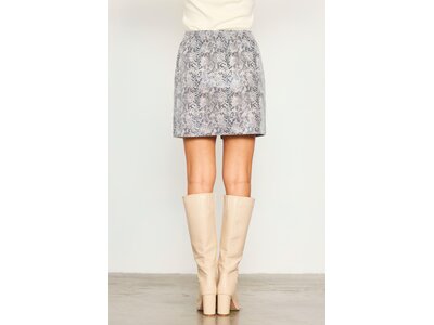 Skies Are Blue Suede Snakeskin Pattern Skirt- White