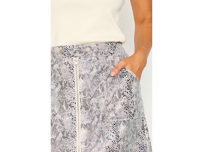 Skies Are Blue Suede Snakeskin Pattern Skirt- White