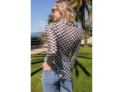 Timing Sheer Checkered Button Up