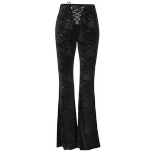 Pretty Attitude Paisley Velvet Burnout 70's Flare- Black