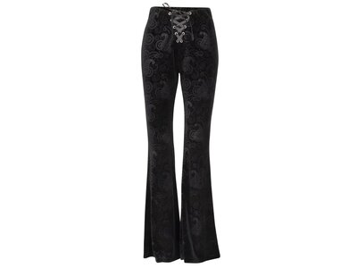 Pretty Attitude Paisley Velvet Burnout 70's Flare- Black