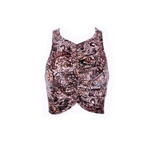 Pretty Attitude Paisley Print Velvet Crop Tank