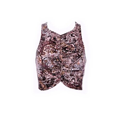 Pretty Attitude Paisley Print Velvet Crop Tank