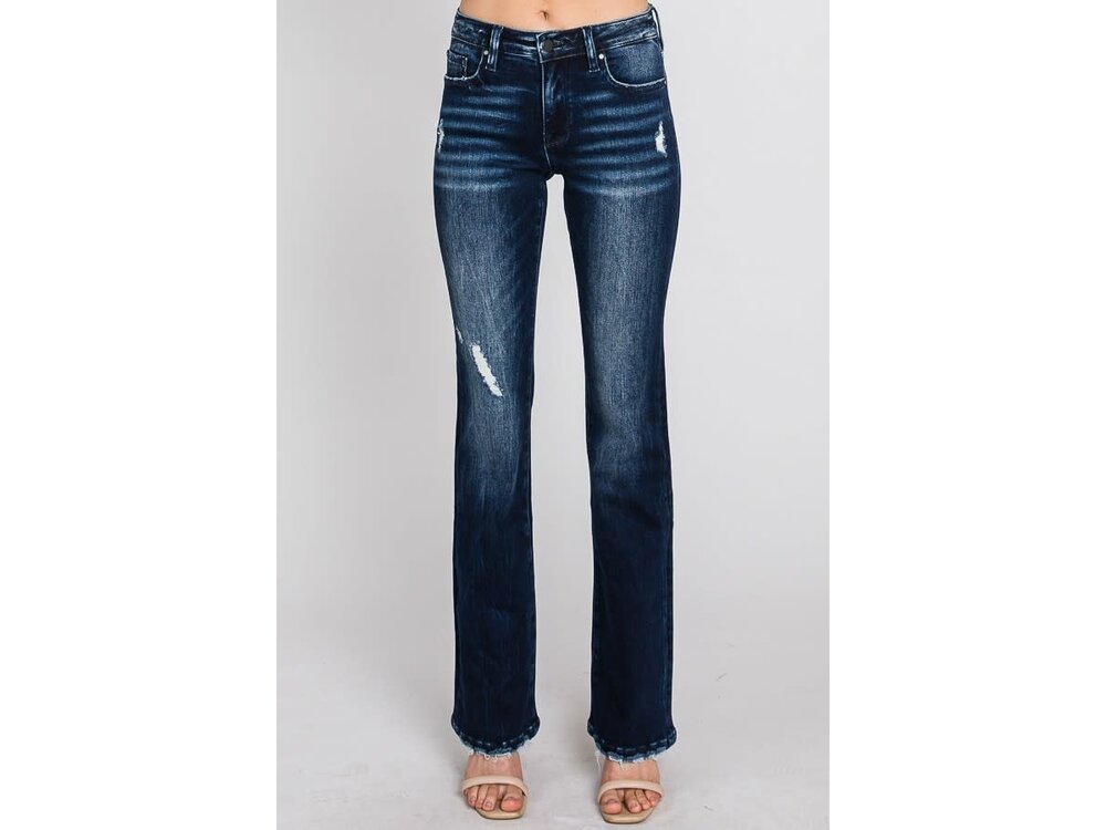 Petra153 Classic Boot Midrise- Light Distress- Dark- 32in-