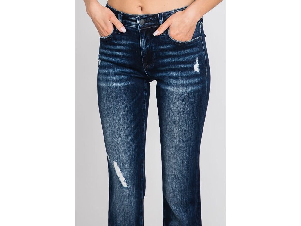 Petra153 Classic Boot Midrise- Light Distress- Dark- 32in-