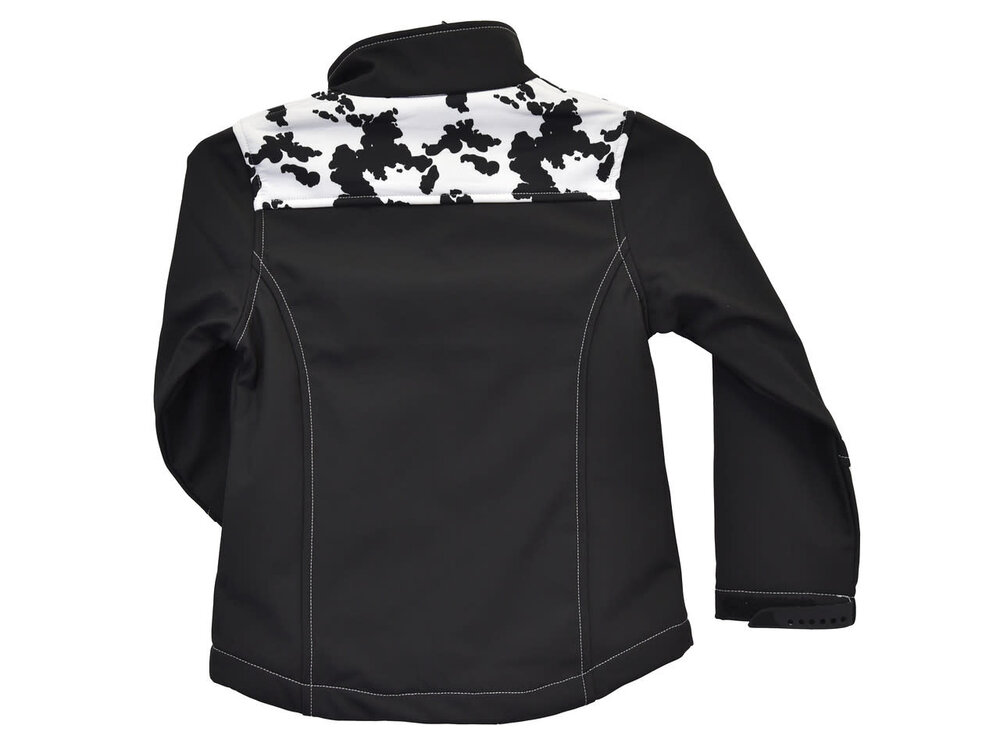 Cowgirl Hardware Youth Softshell- Black Cowprint