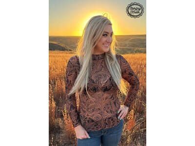 Sterling Kreek Country Roads Leather Sheer Top-
