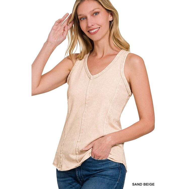 Washed Raw Edge Top-