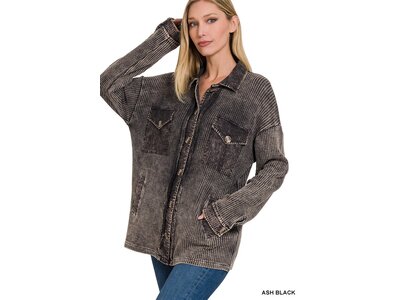 Acid Wash Shacket- CJW-3217D4-