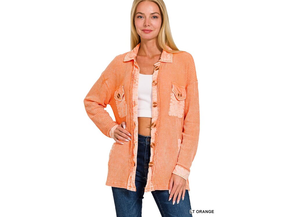 Acid Wash Shacket- CJW-3217D4-