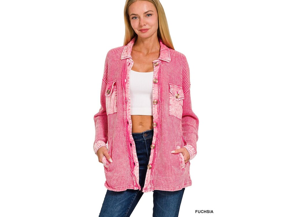 Acid Wash Shacket- CJW-3217D4-