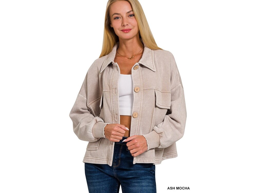 Fleece Shacket- CJW-4311D4-