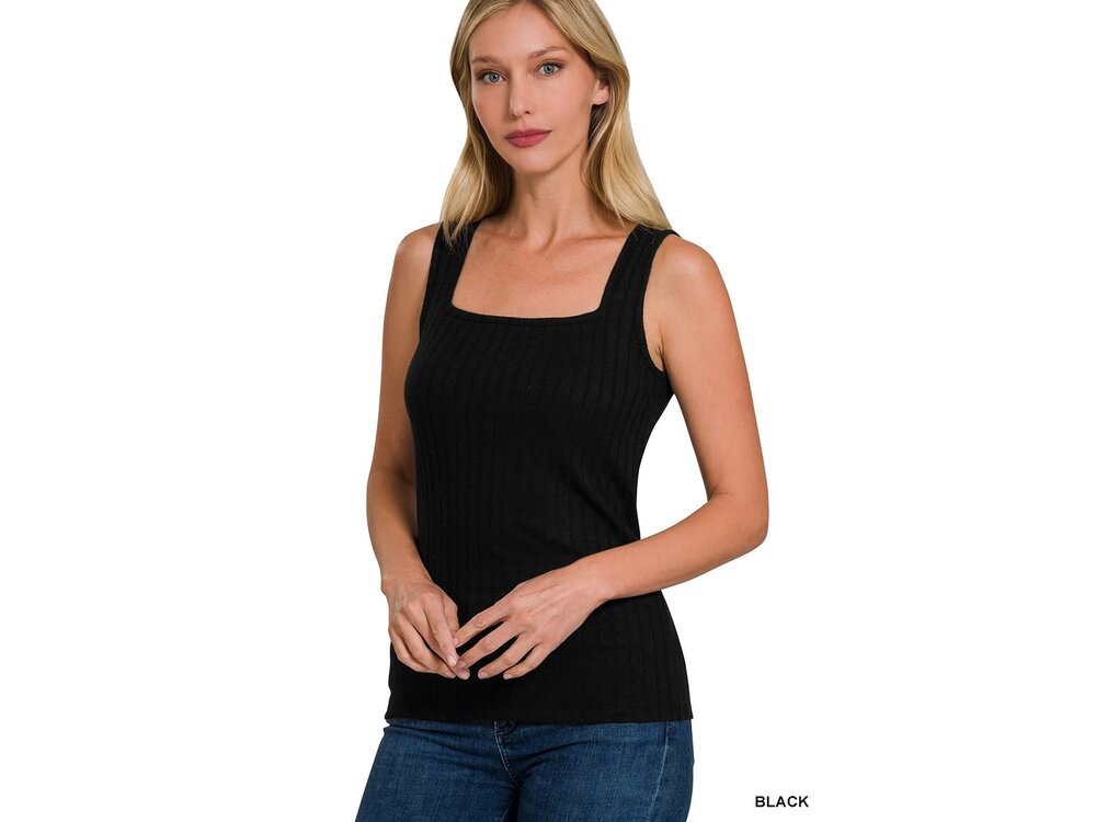 Ribbed Square Tank- HT-2293Y