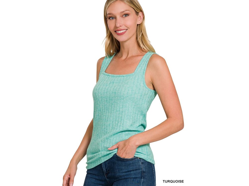 Ribbed Square Tank- HT-2293Y