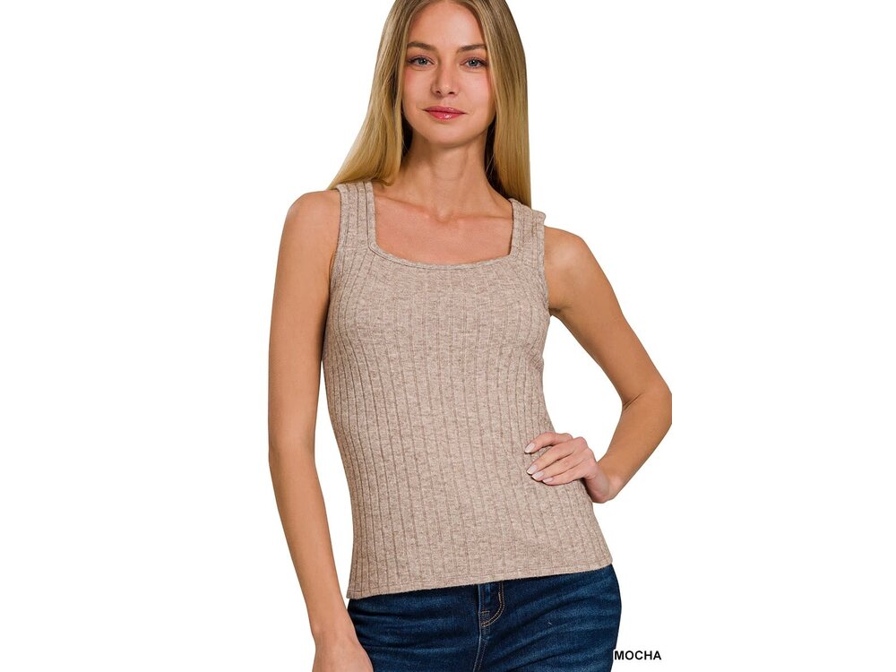 Ribbed Square Tank- HT-2293Y