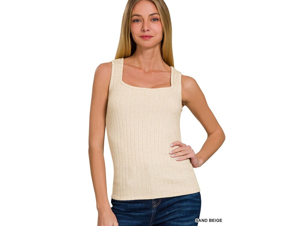 Ribbed Square Tank- HT-2293Y