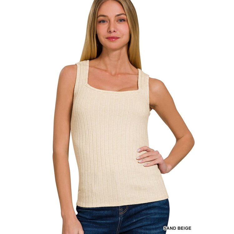 Ribbed Square Tank- HT-2293Y