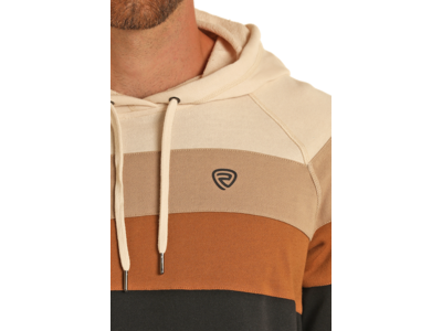 Rock and Roll Denim ColorBlock Hoodie- BM94T03544- Black-