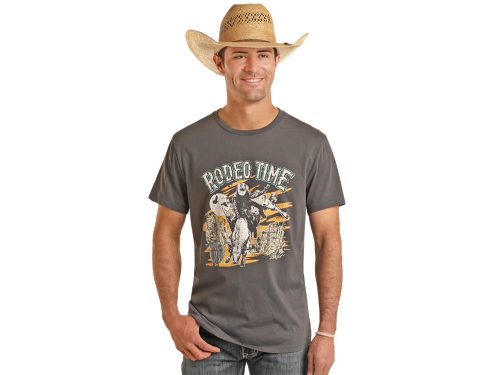 Rock and Roll Denim RodeoTime Tee- BU21T03690- Charcoal-