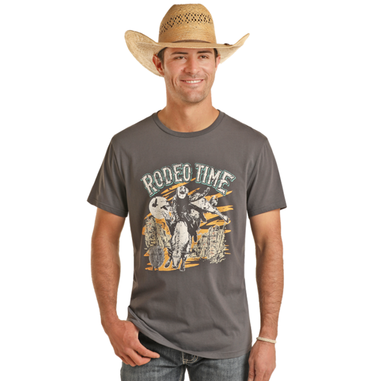 Rock and Roll Denim RodeoTime Tee- BU21T03690- Charcoal-