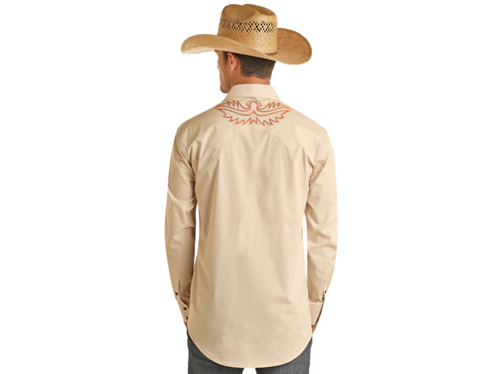 Rock and Roll Denim Orange Stitch Pearl Snap- BMN2S03360-