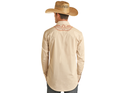 Rock and Roll Denim Orange Stitch Pearl Snap- BMN2S03360-