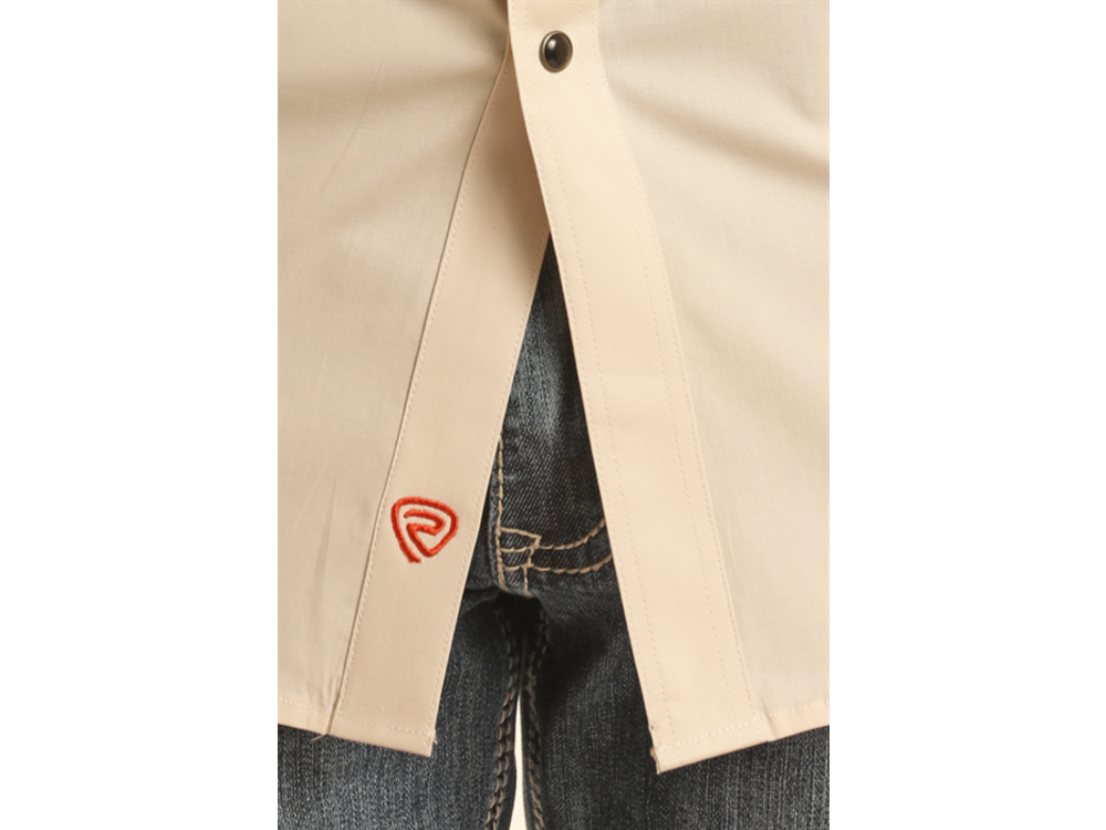 Rock and Roll Denim Orange Stitch Pearl Snap- BMN2S03360-