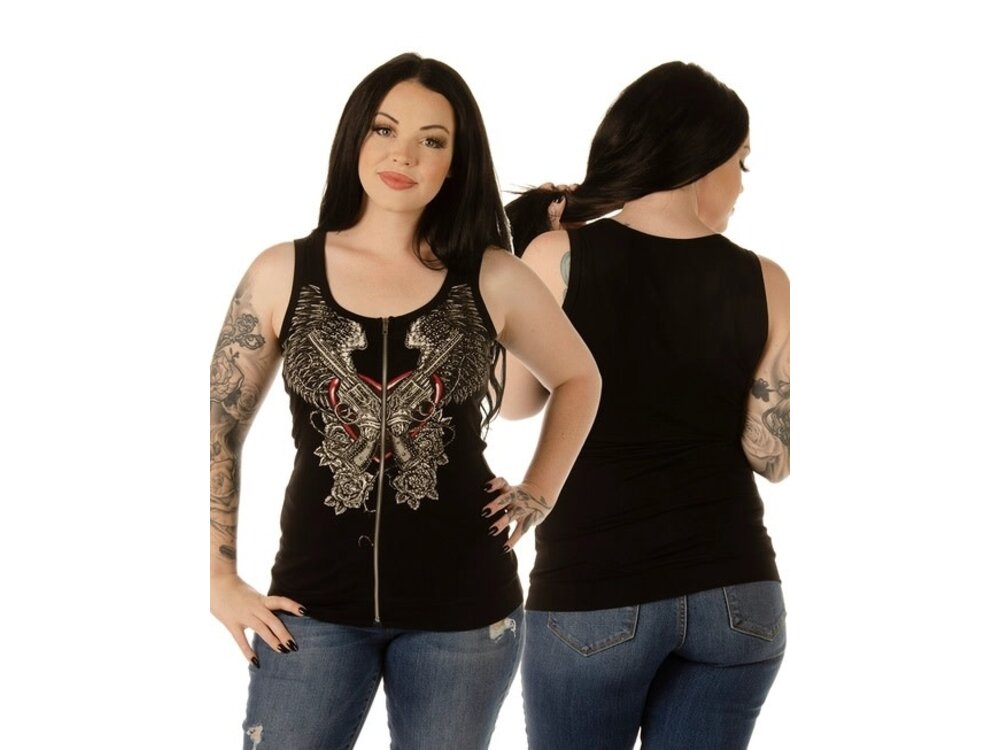 Liberty Wear Zipper Tank - Guns & Wings-