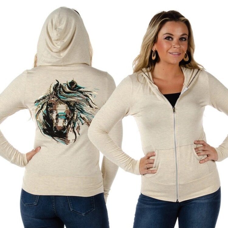 Horse zip up hoodie hotsell