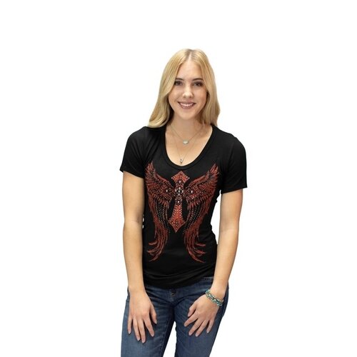 Liberty Wear Short Sleeve- Black- Red Wings-