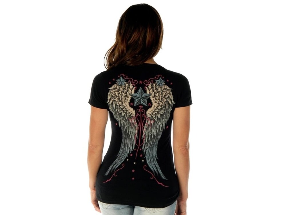 Liberty Wear Short Sleeve- Black- Heart Wings-