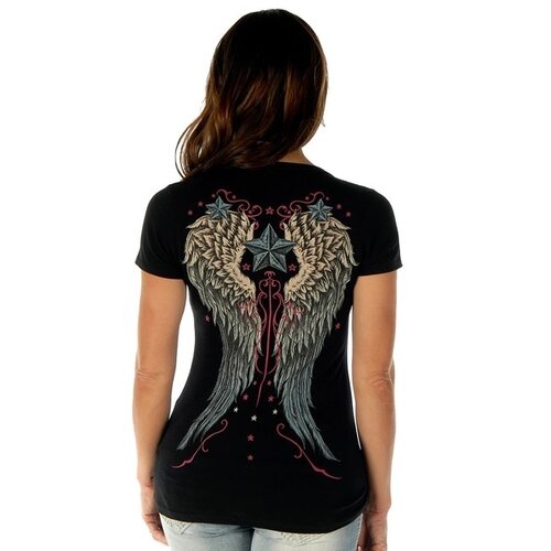 Liberty Wear Short Sleeve- Black- Heart Wings-