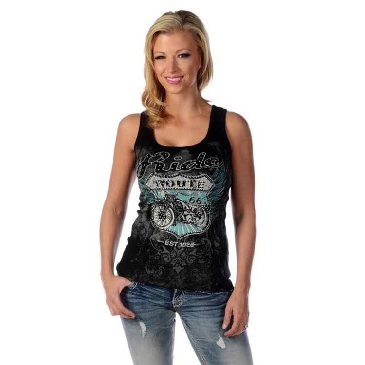 Liberty Wear Tank- Route 66 Motorcycle-