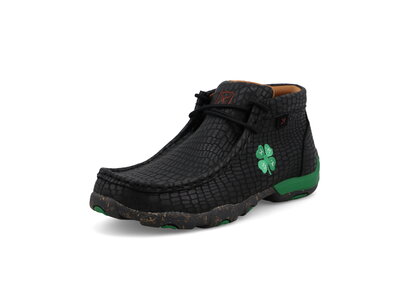 Twisted X Youth Driving Moc- 4-H Black - YDM0053 -