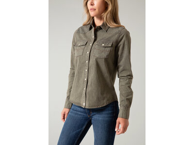 Kimes Ranch Kaycee Denim Top- Army Green-