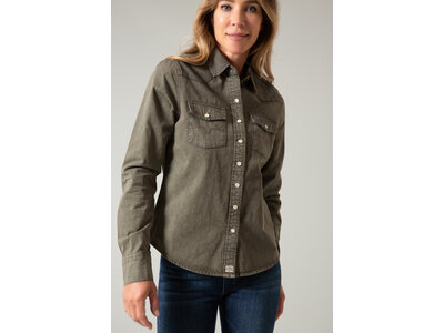 Kimes Ranch Kaycee Denim Top- Army Green-