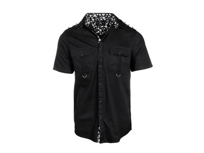 Rock Roll N Soul Glen - Black Short Sleeve Studded Shirt-