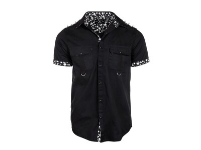 Rock Roll N Soul Glen - Black Short Sleeve Studded Shirt-