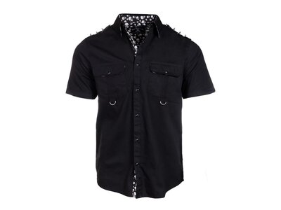 Rock Roll N Soul Glen - Black Short Sleeve Studded Shirt-
