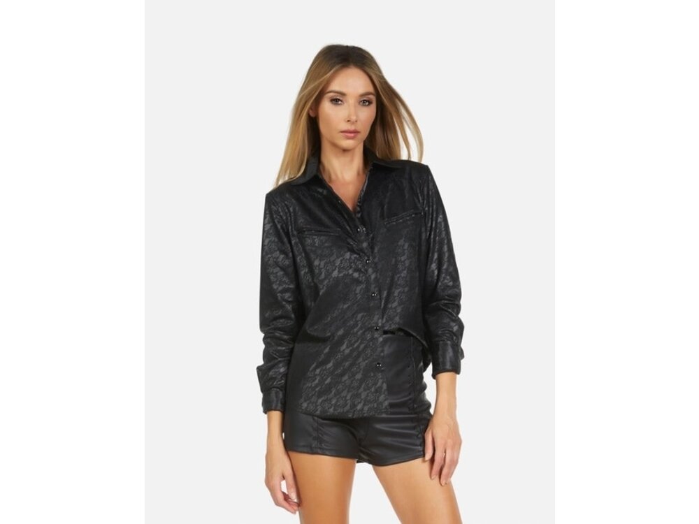 Rock Roll N Soul Leather & Lace- Women's Shirt - Black