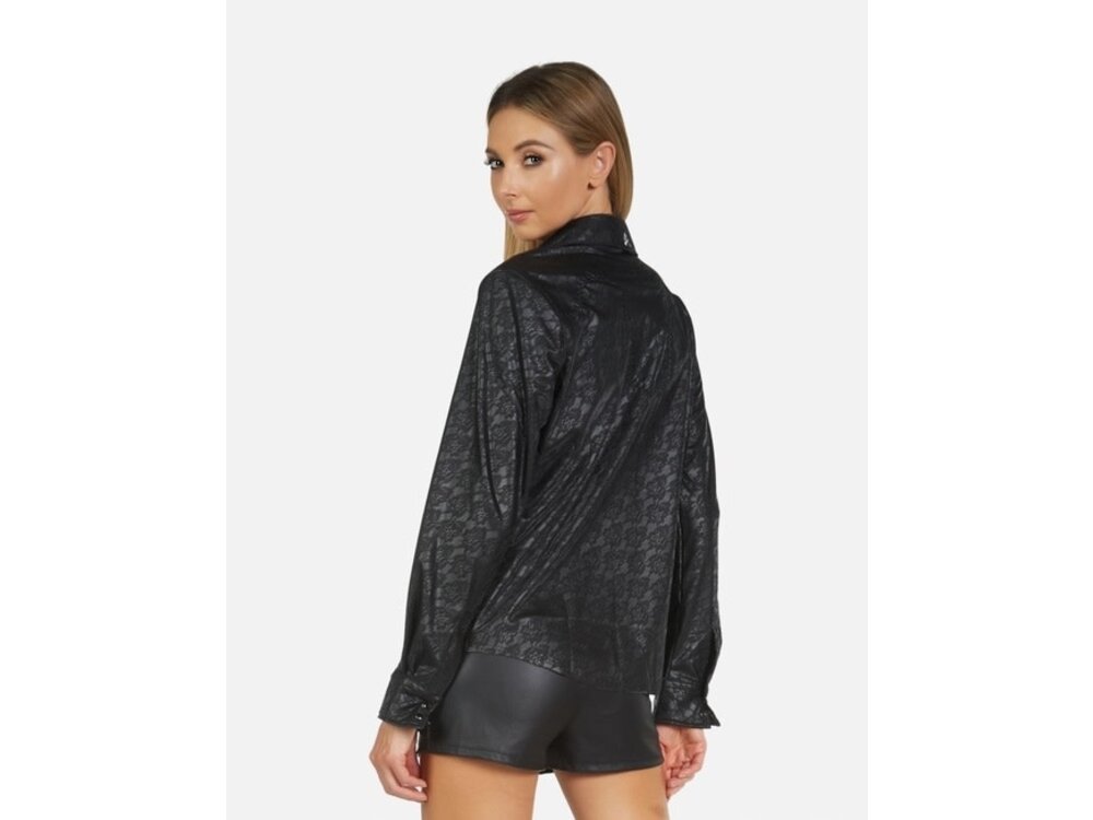 Rock Roll N Soul Leather & Lace- Women's Shirt - Black