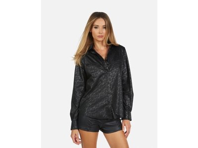 Rock Roll N Soul Leather & Lace- Women's Shirt - Black