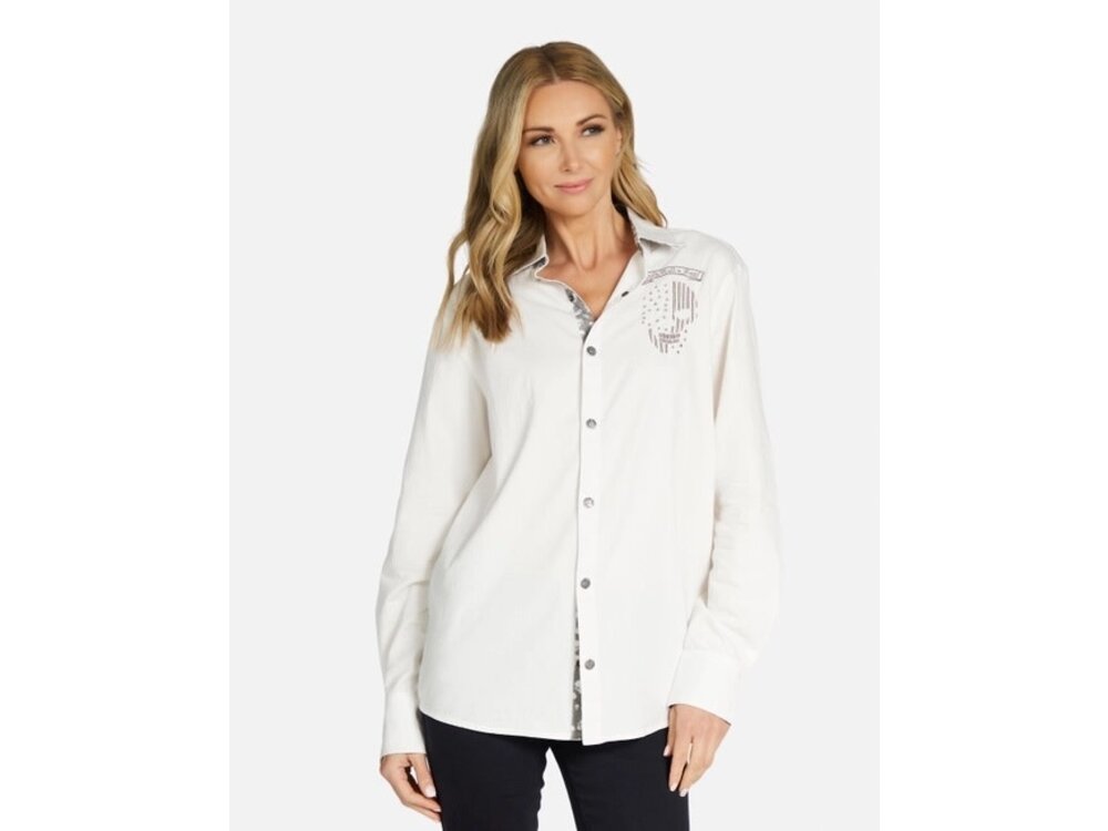 Rock Roll N Soul Torry American Soul Boyfriend Shirt- White-